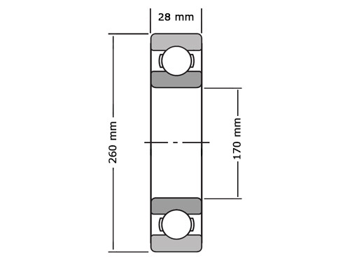NTN Kogellager 16034 C3 (170x260x28mm)