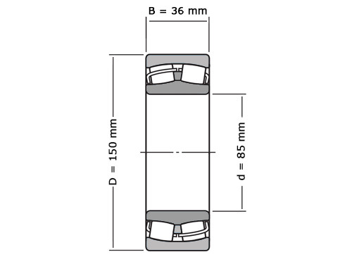 FAG Tonlager Zelfinstellend 22217 Cilindrisch E1A M C3 (85x150x36mm)