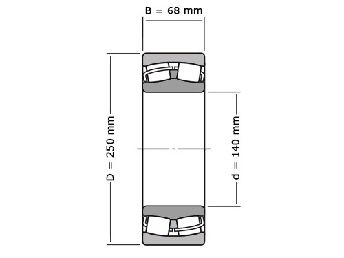FAG Tonlager Zelfinstellend 22228 Cilindrisch E1A M C3 (140x250x68mm)