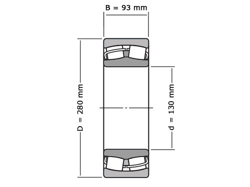 NTN Tonlager Zelfinstellend 22326 EF 800 Cilindrisch (130x280x93mm)