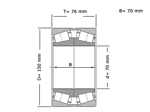 FAG Kegellager 31314 XL DF A100 140 2pcs. (70x150x76mm)