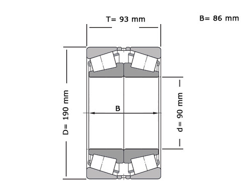 SKF Kegellager 31318 DF (90x190x93mm)