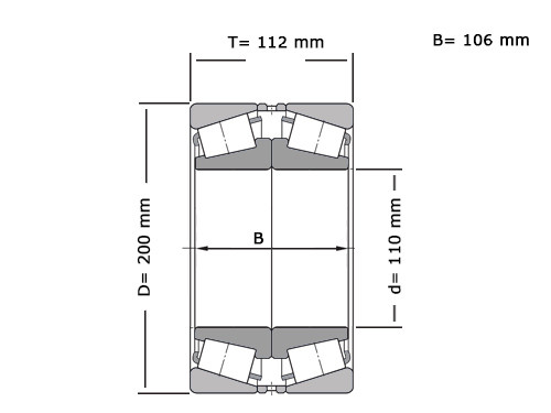 SKF Kegellager 32222 DF (110x200x112mm)