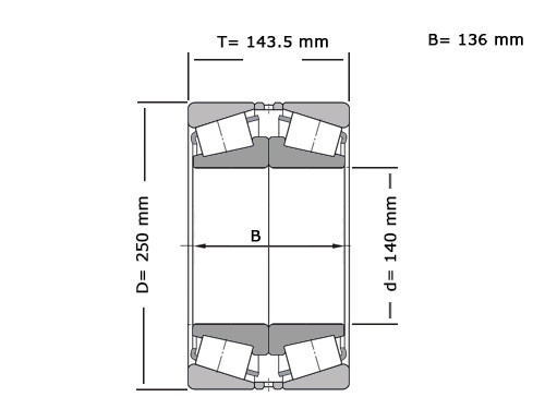SKF Kegellager 32228 J2 DF (140x250x143.5mm)