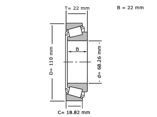 NTN Kegellager 4T-399 AS/394 A (68.26x110x22mm)