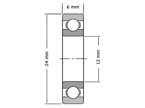 NKE Kogellager 61901 ZZ (12x24x6mm)
