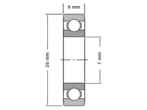 IBB Kogellager 637 2RS (7x26x9mm)