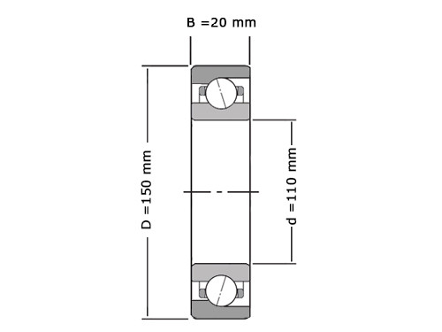 FAG Hoekcontactlager Eenrijig (Super Precisie) B71922 E T P4S DUL 2 pcs. (110x150x40mm)
