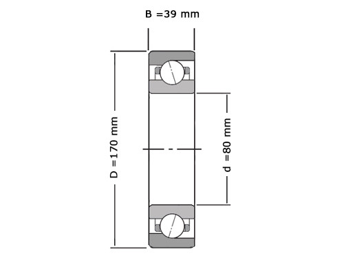 FAG Hoekcontactlager Eenrijig 7316 B JP UO (80x170x39mm)