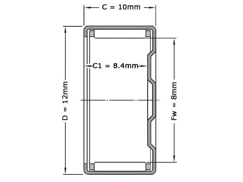 INA Naaldlager BK0810 (8x12x10mm)
