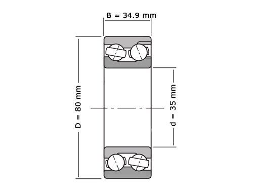 SKF Hoekcontactlager Tweerijig 3307 A 2RS1 TN9 MT33 (35x80x34.9mm)