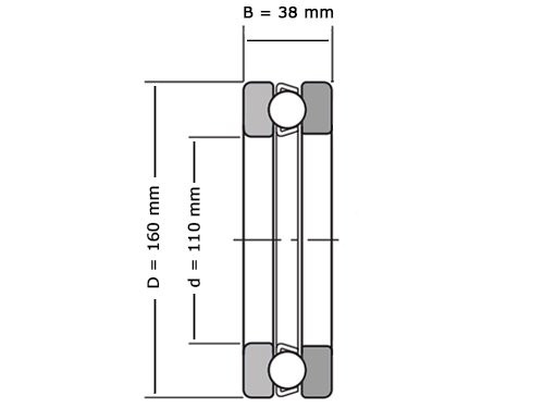 NKE Kogeltaatslager 51222 (110x160x38mm)