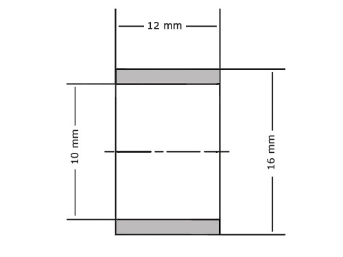  Glijlager Sinterbrons BP25 10x16x12mm