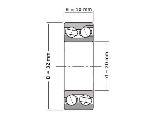 INA Hoekcontactlager Tweerijig 3804 2Z (20x32x10mm)