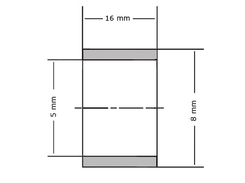 Glijlager Sinterbrons BP25 5x8x16mm