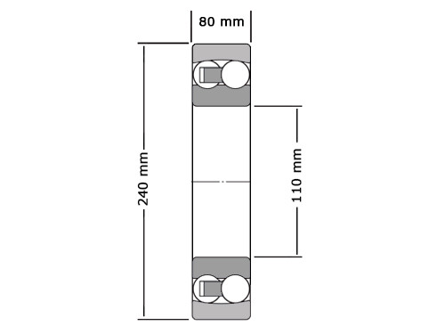 FAG Kogellager Zelfinstellend 2322 Cilindrisch M (110x240x80mm)