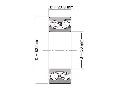 SKF Hoekcontactlager Tweerijig 3206 A (30x62x23.8mm)