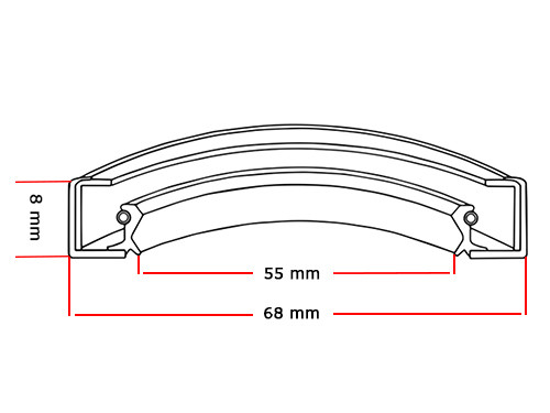 Dichtomatik Oliekeerring 55x68x8 BA Viton