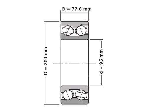 FAG Hoekcontactlager Tweerijig 3319 M (95x200x77.8mm)