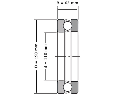 NSK Kogeltaatslager 51322 X (110x190x63mm)