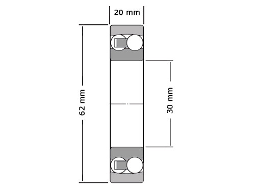 FAG Kogellager Zelfinstellend 2206 Conisch K TVH C3 (30x62x20mm)
