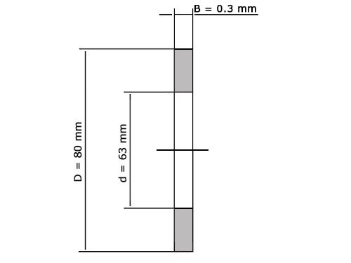 Passchijf DIN988 63x80x0.3mm
