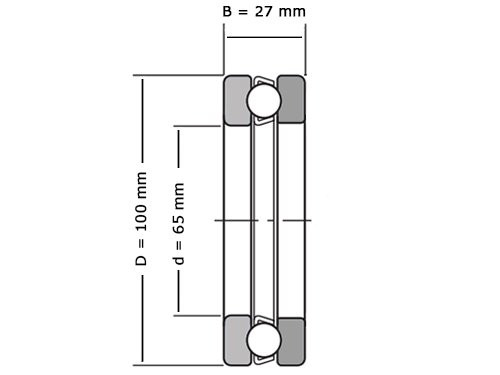 NSK Kogeltaatslager 51213 (65x100x27mm)