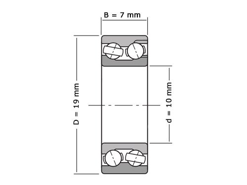 NKE Hoekcontactlager Tweerijig 3800 2RS (10x19x7mm)