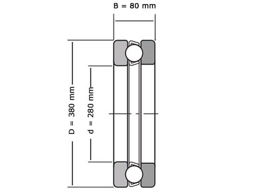 SKF Kogeltaatslager 51256 M (280x380x80mm)
