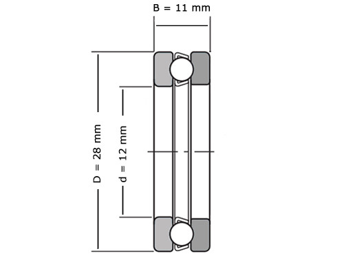 IBB Thrust Bearing 51201 12x28x11mm