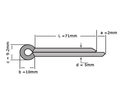 Splitpen DIN 94 5.0x71mm Verzinkt