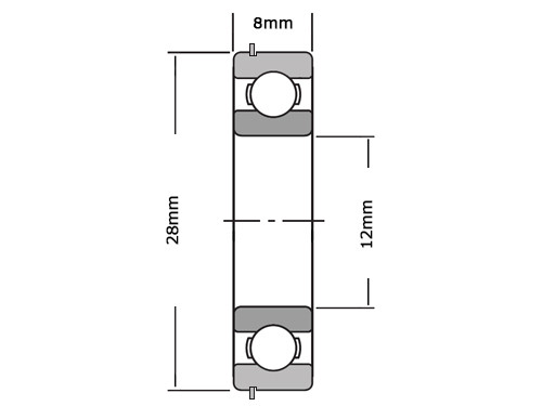 NSK Kogellager 6805 ZZ NR (12x28x8mm)