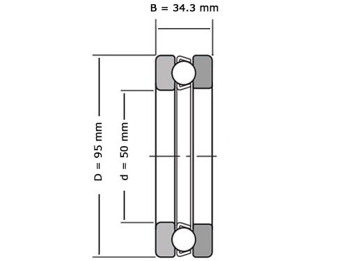 NKE Kogeltaatslager 53310 (50x95x34.3mm)