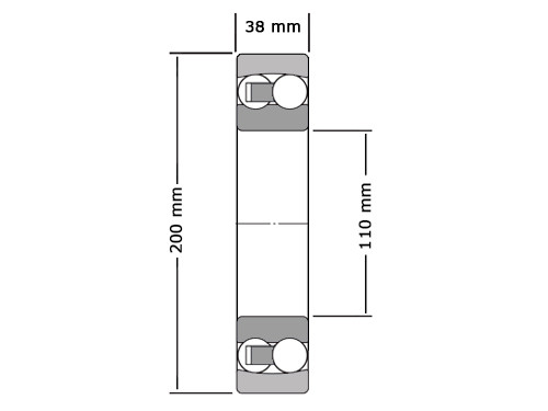 NKE Kogellager Zelfinstellend 1222 Conisch K M C3 (110x200x38mm)