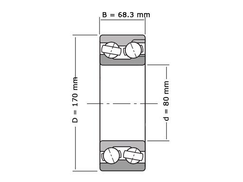 SKF Hoekcontactlager Tweerijig 3316 A (80x170x68.3mm)