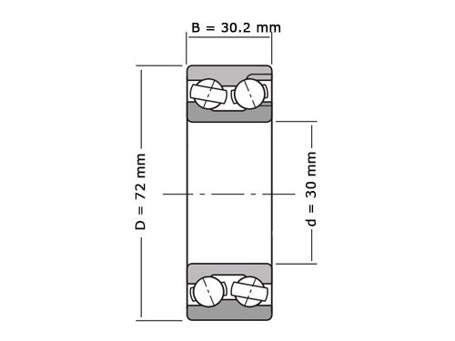 SKF Hoekcontactlager Tweerijig 3306 A TN9 C3 (30x72x30.2mm)