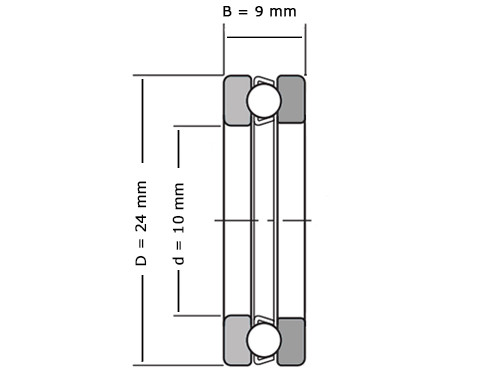 IBB Thrust Bearing 51100 10x24x9mm