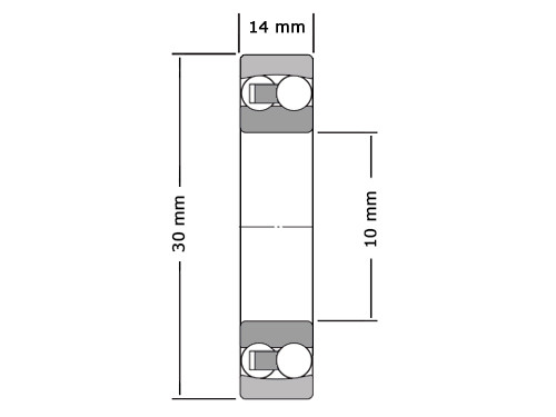 FAG Kogellager Zelfinstellend 2200 Cilindrisch TVH C3 (10x30x14mm)