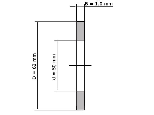 Passchijf DIN988 50x62x1.0mm