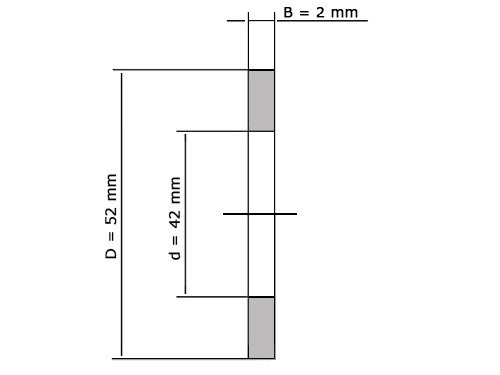 Passchijf DIN988 42x52x2mm