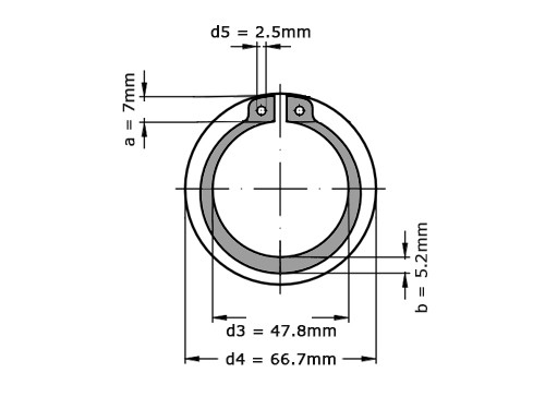 Seegerring DIN 471 52mm RVS