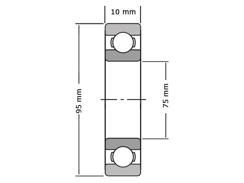 SKF Kogellager 61815 C3 (75x95x10mm)