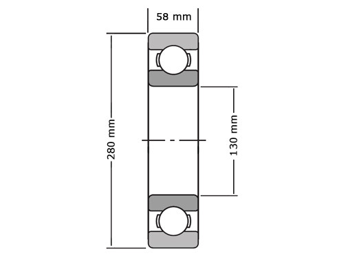 FAG Kogellager 6026 2RSR (130x200x33mm)