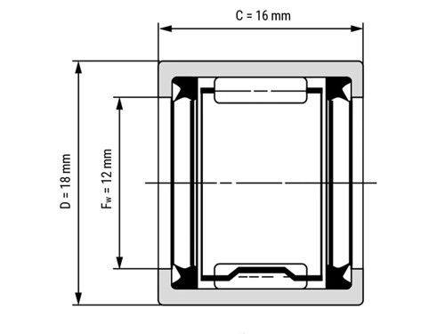 NTN Naaldhulslager HK1216 LL 3AS (12x18x16mm)