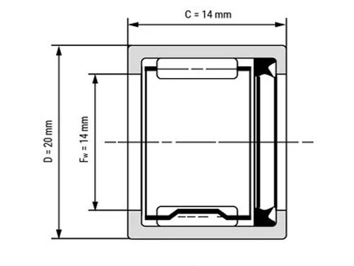 NTN Naaldhulslager HK1414 L 3AS (14x20x14mm)