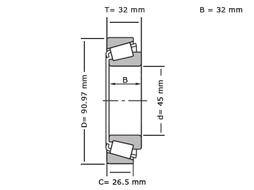 Timken Kegellager HM204049/HM204010 (45x98x90.97x32mm)