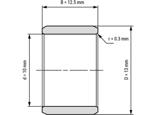IBB Inner Ring Drawn Cup Needle Roller Bearing IR 10x13x12.5