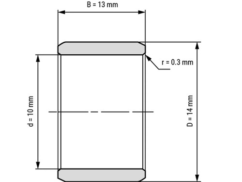 IBB Inner Ring Drawn Cup Needle Roller Bearing IR 10x14x13