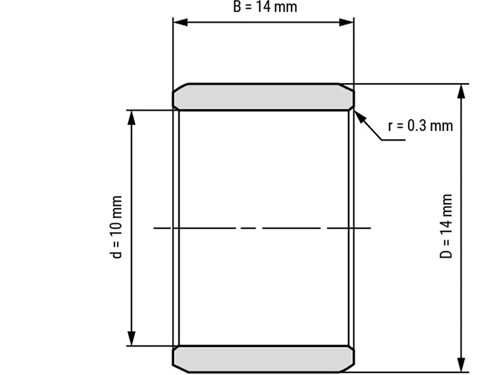 IBB Inner Ring Drawn Cup Needle Roller Bearing IR 10x14x14