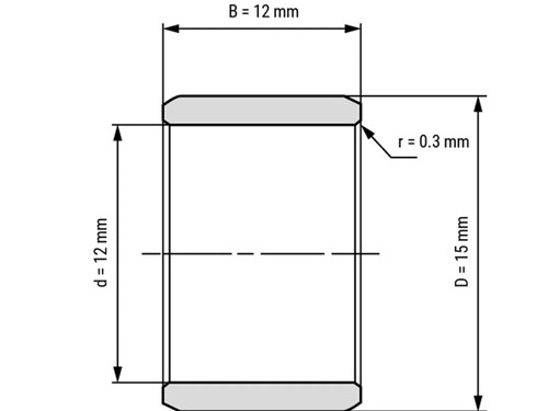 IBB Inner Ring Drawn Cup Needle Roller Bearing IR 12x15x12